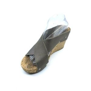 Lucky Brand Miller 2 Criss Cross Cork Wedge Sz 8.5